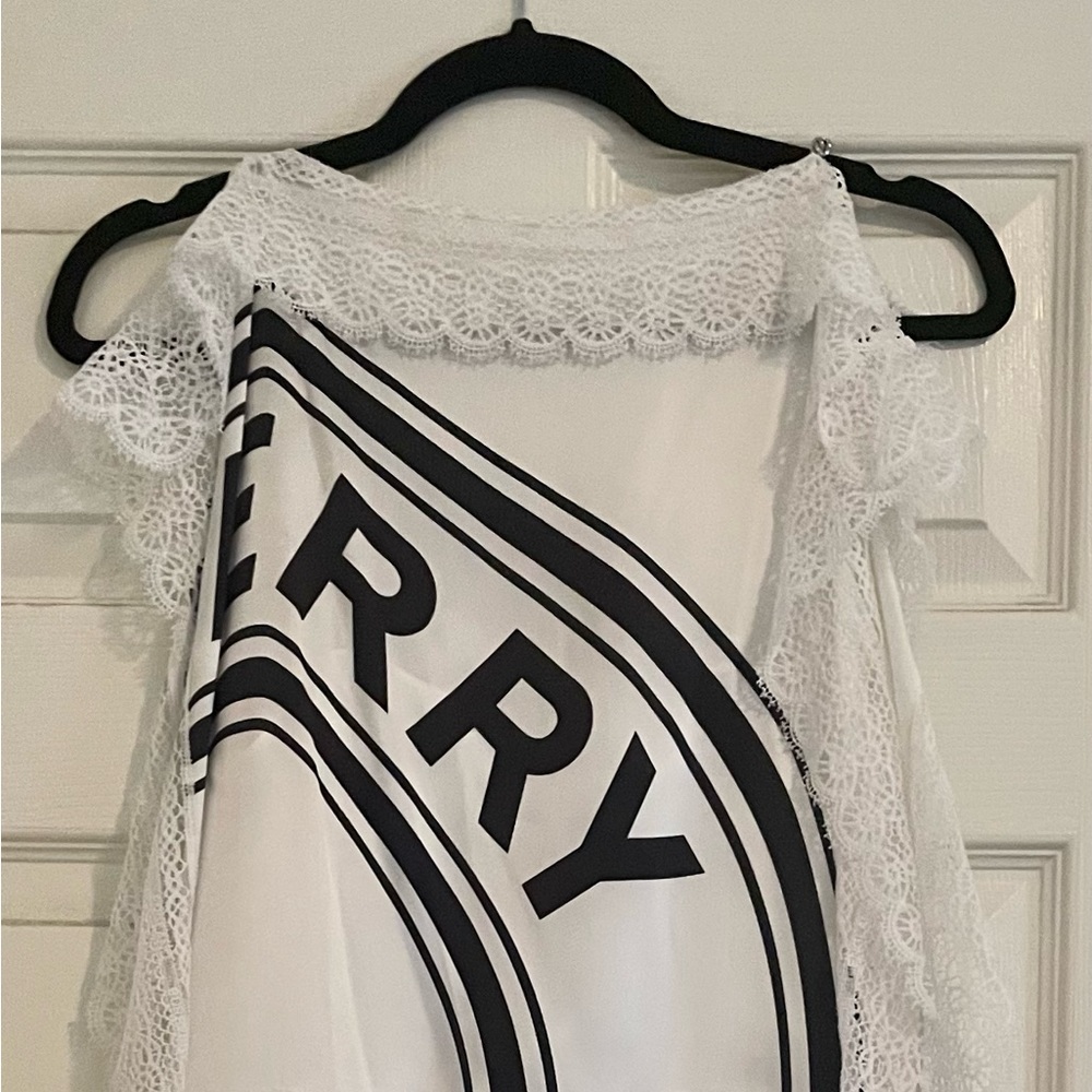 BNWT Burberry laced detail silk logo midi dress.